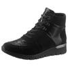 Schnürboots WALDLÄUFER "K-RAMONA-Soft", Damen, Gr. 9,5 (44), schwarz, Nubukleder, Textil, Lackleder, sportlich, Schuhe, mit Orthotritt-Ausstattung und K-Weite (=extraweit)