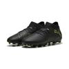 Fußballschuh PUMA "FUTURE 8 PRO FG/AG Fußballschuhe Jugendliche", Kinder, Gr. 38, schwarz fizzy light grün terrain gelb, Obermaterial: Textil, Synthetik; Futter: Textil, Synthetik; Innensohle: Textil; Laufsohle: Synthetik, Schuhe