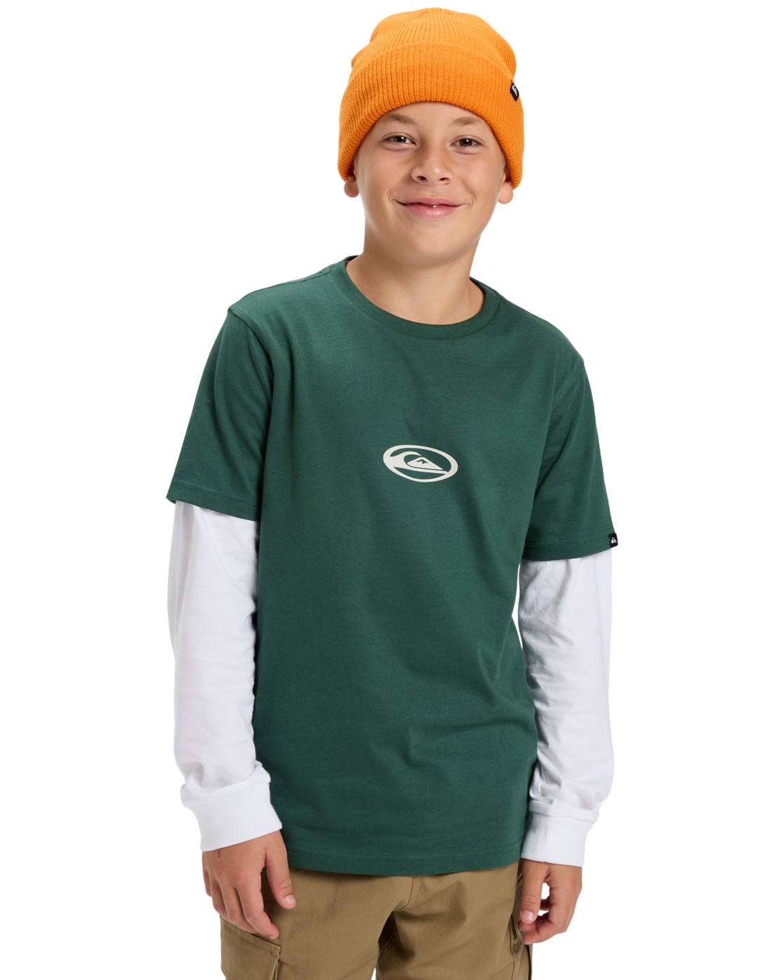 T-Shirt QUIKSILVER "Hw Welcome All", Kinder, Gr. 12(148-156cm), grün (trekking grün), 100% Baumwolle, Shirts Image