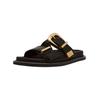 Pantolette STEVE MADDEN "STEVE MADDEN Pantoletten Leder", Damen, Gr. 37, schwarz, Leder, casual, Schuhe