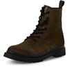 Schnürstiefelette TAMARIS, Damen, Gr. 42, grün (khaki), Veloursleder, unifarben, klassisch, Schuhe, Blockabsatz, Schnürboots, Herbstschuh mit Ziernähten