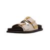 Pantolette STEVE MADDEN "STEVE MADDEN Pantoletten Leder", Damen, Gr. 38, weiß (sanftes weiß), Leder, casual, Schuhe