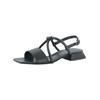 Riemchensandale PAUL GREEN "Paul Green Sandalen Lederimitat", Damen, Gr. 39, schwarz, Lederimitat, casual, Schuhe