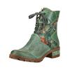 Schnürstiefelette LAURA VITA "LAURA VITA Stiefelette Lederimitat/Textil", Damen, Gr. 40, grün, Lederimitat, Textil, casual, Schuhe
