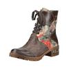 Schnürstiefelette LAURA VITA "LAURA VITA Stiefelette Lederimitat/Textil", Damen, Gr. 37, grau (taupe), Lederimitat, Textil, casual, Schuhe