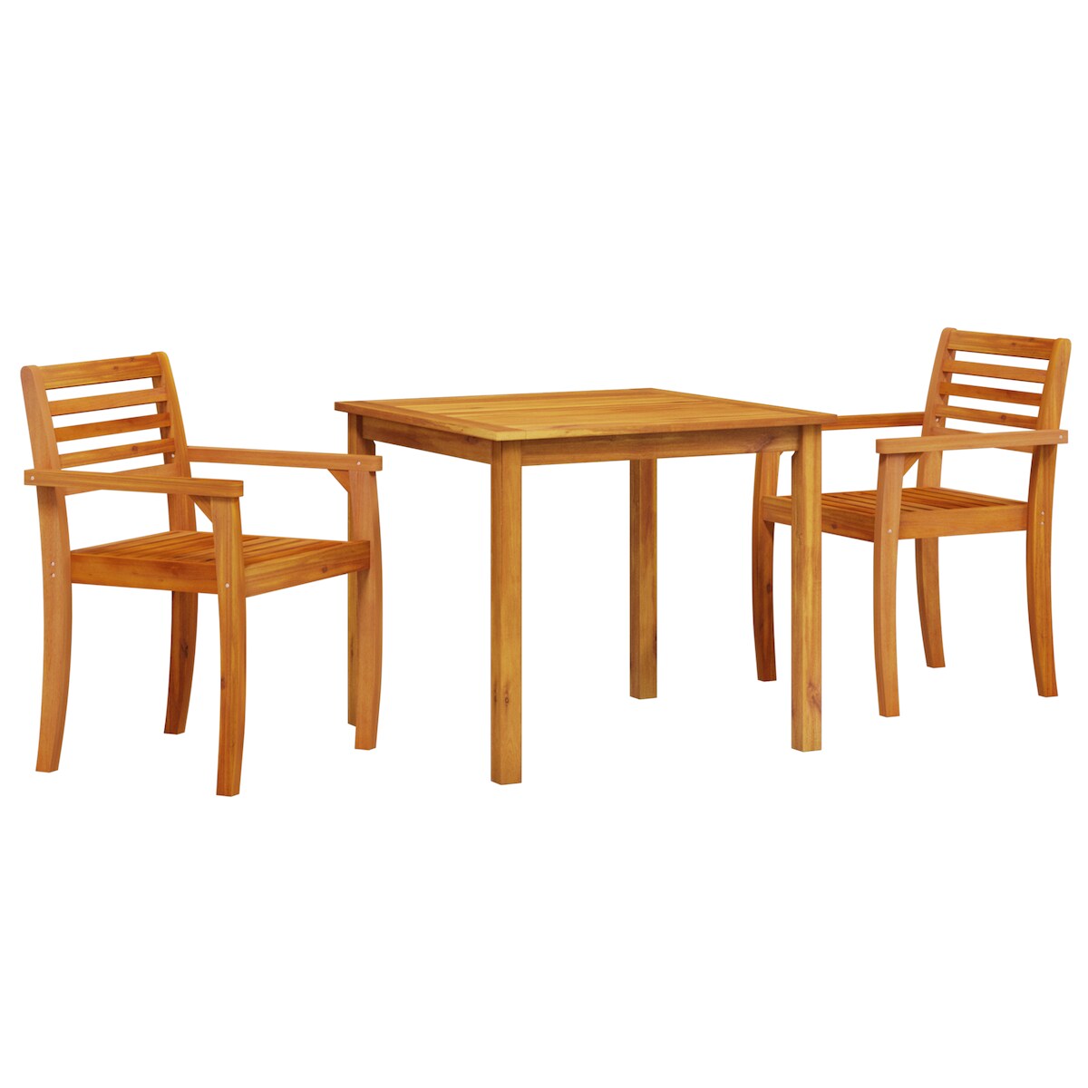 vidaXL Garten Essenset 3 pcs Naturholz 85 x 85 x 75 cm Image