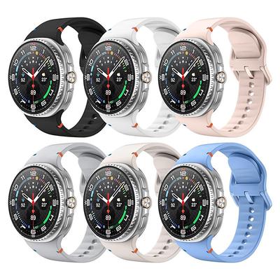 6 Pack Watch Band for Samsung Galaxy Watch 8 40/44mm Watch 8 Classic 46mm Silicone Replacement Strap Cute Women Men Sport Band Modern Buckle Wristband