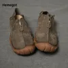 Retro Herren Freizeitschuhe Atmungsaktives weiches Leder Schuhe mit weichen Sohlen Schuhe Klassische einfarbige handgefertigte Schuhe Neueste Herrenschuhe