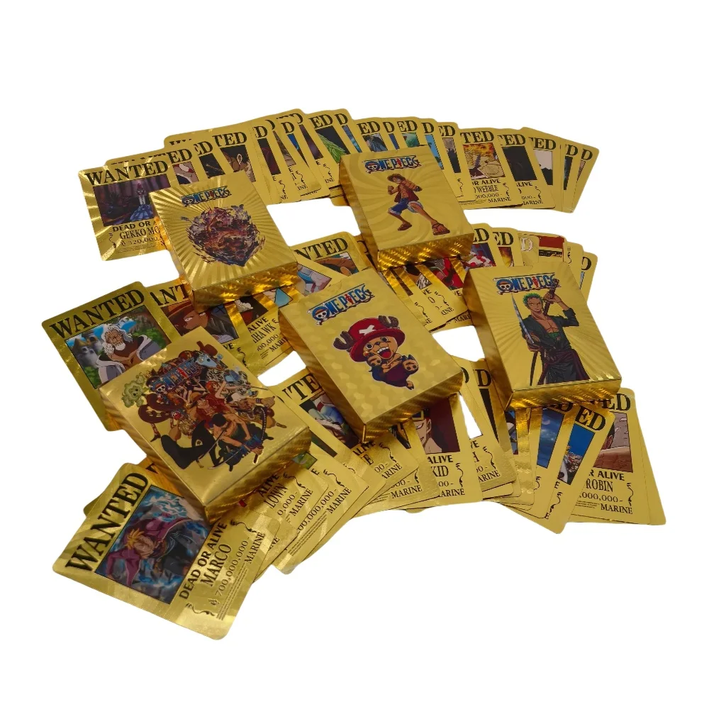 Nuova carta da gioco da battaglia One Piece inglese Rufy Zoro Set di carte Chopper rare Gioco da poker in oro Collezionista Carta da battaglia da tavolo Regalo per bambini