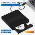 2in1 Tipo C e USB 3.0 Lettori CD DVD RW esterni Scrittore Unità ottica sottile Masterizzatore Lettore Tipo di vassoio Portatile per PC Laptop Notebook