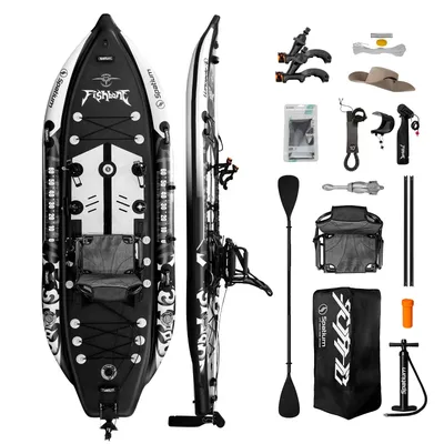 Spatium Triple Chamber Fishing Board SUP Inflatable Stand Up Paddle Board 11'*44"*4",Fishing Kayak with Rotatable Seat