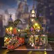 Kit di costruzione in miniatura in legno fai-da-te Case delle bambole di città segnate su binario con mobili Casa Case delle bambole magiche per regali di amici