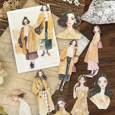 Mr Paper, 30 Blatt/Beutel Century Story Collection Laser-Charakter-Aufkleberpaket, Kawaii-Aufkleber, individuelle Aufkleber, billiges Briefpapier Image