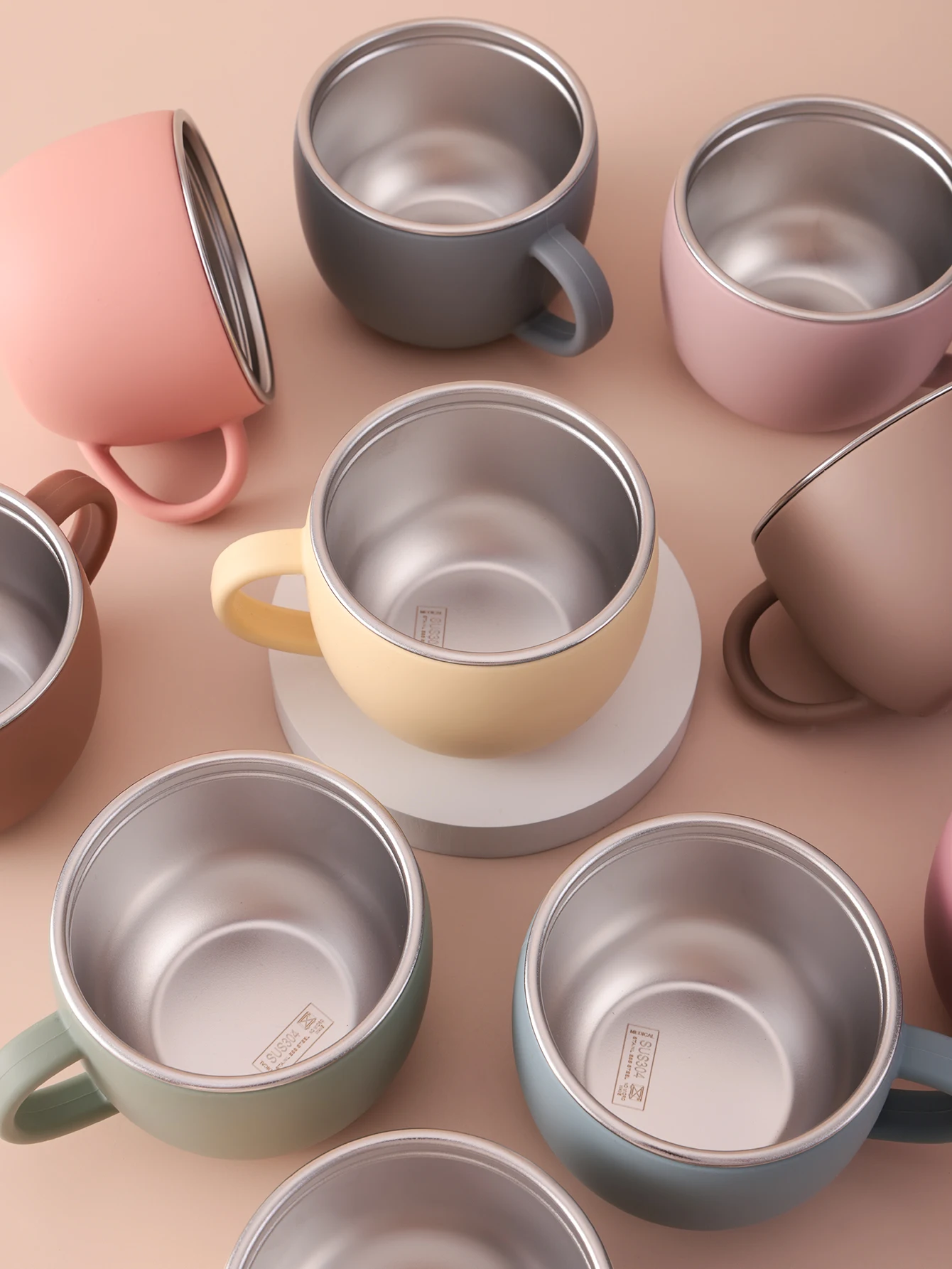 1PCS Edelstahl Tasse Für Baby BPA FREI Abnehmbare Silikon Auslauf Einzigen Griff Lernen Trinkbecher Sichere Kinder Wasser flasche Image