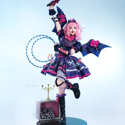 Sakuraba Rola Kinderspion Aikatsu Rare! Kostüm Teufel Lolita Kleid Perücke Socken Anime Charakter Halloween Karneval Party Prop Anzüge Image