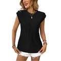 2025 Estate Nuove Donne Camicia di Colore Solido Casual O-Collo Jacquard Manica Corta Gilet Allentato Magliette E Camicette Personalità di Strada Abbigliamento Donna