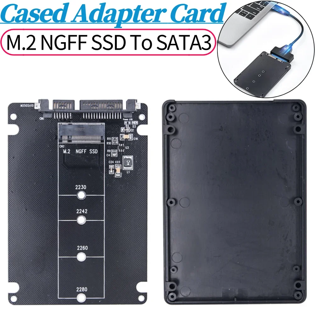 M.2 NGFF SSD zu SATA3 Externe Festplattenbox 6 Gbit/s Festplattenadapterplatine M.2 NGFF zu SATA3.0 Adapterkarte für PC Image