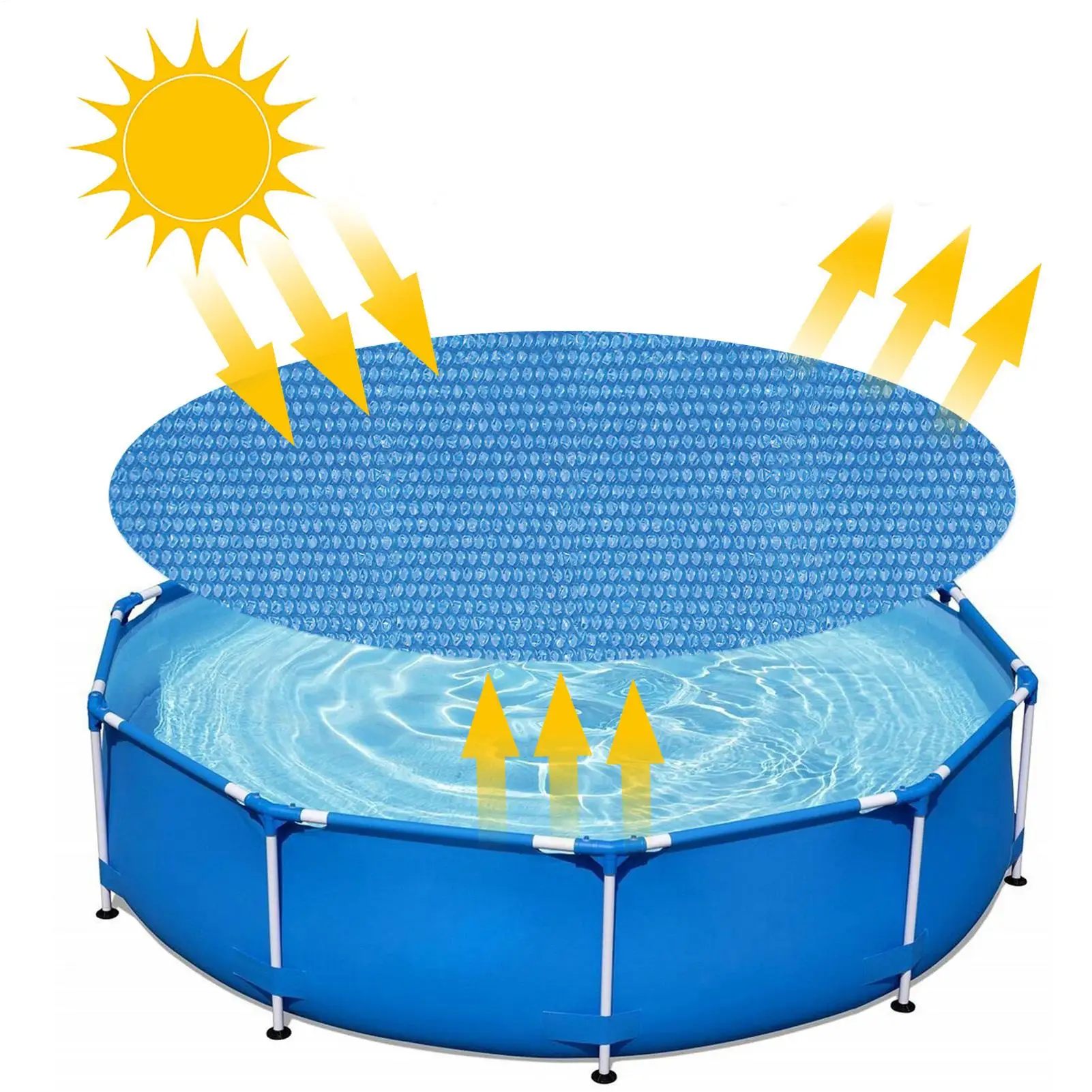 PE-Folie, runde Solar-Pool-Abdeckung für Schwimmbäder, Sommer, wasserdichte Pool-Badewanne, staubdichte Abdeckungen, Zubehör für den Außenbereich, Garten, Decke Image