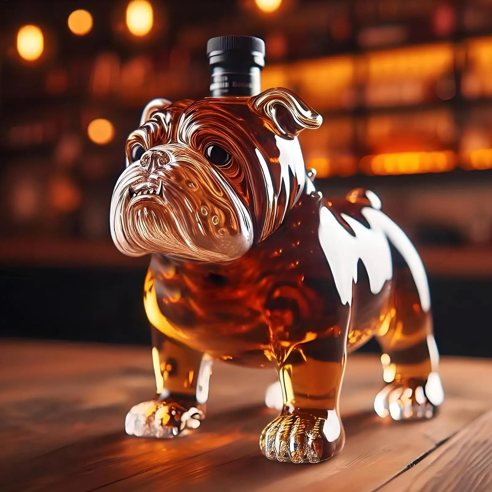 Einzigartige Whiskyflasche in Bulldoggenform, Dekanter, lustiges Glas, Sammlerstück, Neuheit für Männer, Zuhause, Verkostung, Bier, Bar, Dekoration, Geschenke Image