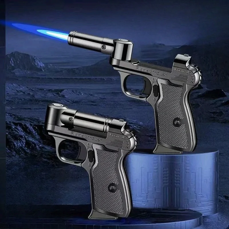 Outdoor Winddicht Butan Gas Turbo Metall Feuerzeug Mehrzweck Hohe Temperatur Schweißen Pistole Aufblasbare Feuerzeug Männer Somking Werkzeug Image