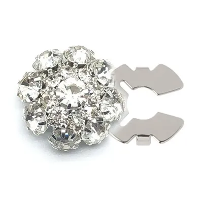 2PCS Shirt Button Box Rhinestone Button Cover DIY Accessories Alloy Flower Cufflinksble Cufflinks Button Cover for Men Women