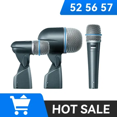 Instrument Microphone BETA 56A 52A 57A Wired Drum Mic Dynamic Kick Bass Tom/Snare Cymbals Use For Drums Vocal Band DJ Stage