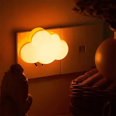 LED Cloud Smart Motion Sensor Night Lights Room DecorEU/US Plug in for Kids Bedroom Stair Hallway Study Bedhead Night Lamps