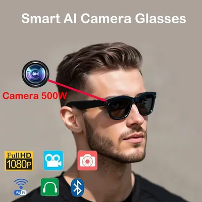 500W AI Smart Brille für Outdoor-Radfahren 1080P Bluetooth Anruf Musik spielen Smart Brille Integrierte ChatGPT Übersetzung Voice Co Image