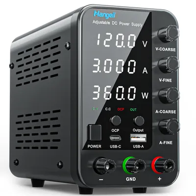 DC Power Supply 30V 10A 5A Variable Bench Power Supply Adjustable Lab Power Supply 60V 5A 120V 3A Voltage Regulator