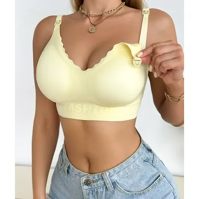 Pregnant Women Breastfeeding Bra Seamless, Comfortable, Fashionable, Engraved, Breathable Front Opening Underwear