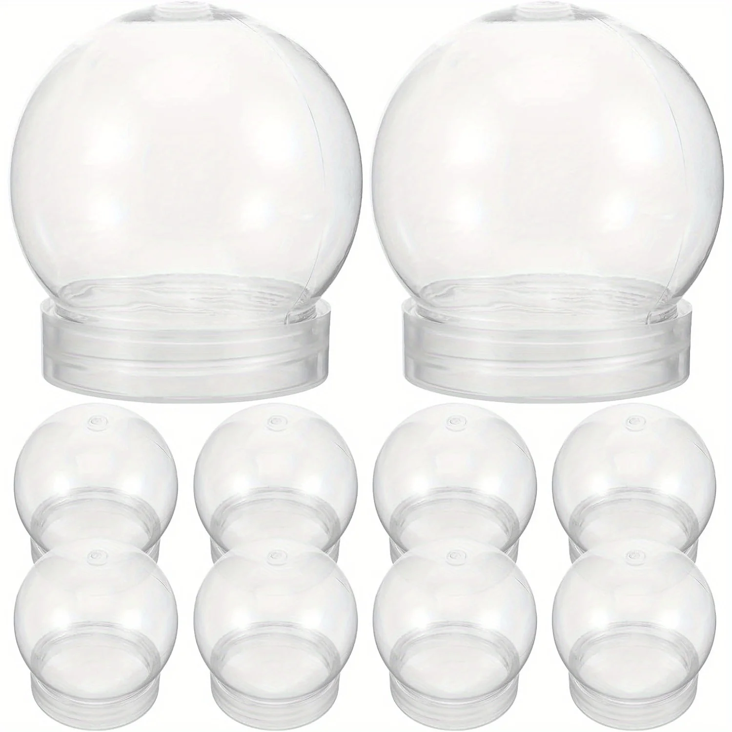 Weihnachtsschneeball mit aufgeschraubtem Deckel – durchsichtige Kristallkugel aus Kunststoff zum Selbermachen von Feiertagsdekorationen, Tischdekorationen und zum Aufhängen Image