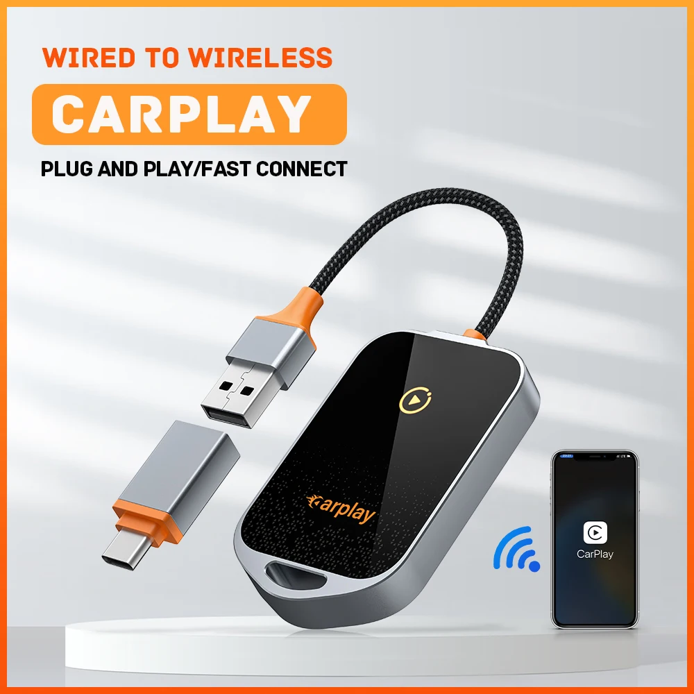 Neuer kabelloser CarPlay-Adapter für iPhone Plug-and-Play WiFi Fast Connect Smart Mini Box Wireless CarPlay Dongle Image