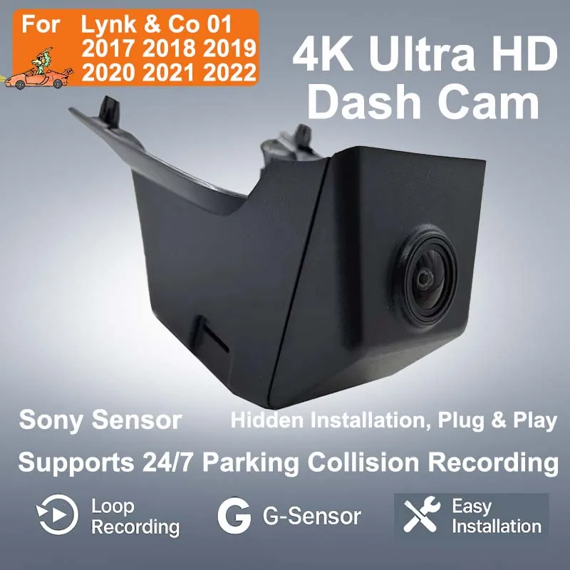 4K HD Plug And Play Dash Cam Wifi Auto DVR Macchina Fotografica 24H Monitor Video Per Lynk & Co 01 2017 2018 2019 2020 2021 2022 APP di Controllo