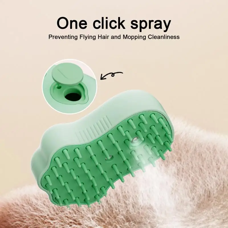 Haustier-Dampfbürste, Haustier-Dampfmassagekamm, Katzen-Reinigungsbürste, ergonomischer, hautfreundlicher Haustier-Enthaarungskamm für Tierarzt Image