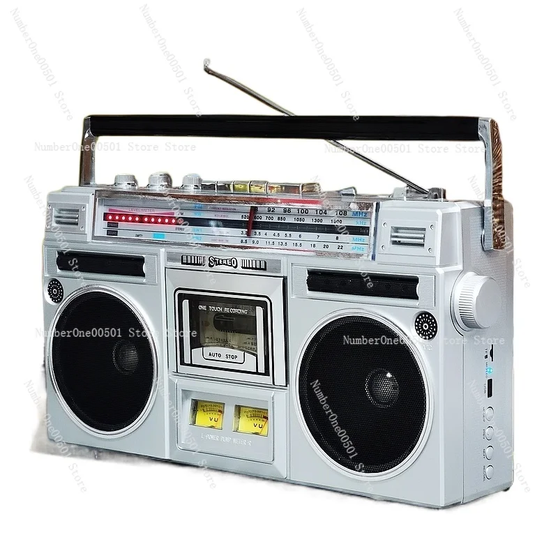 Stereo-Kassettenspieler Bluetooth Retro Kassettenrekorder mit Aux SD-Karte Vintage Boombox Radio Image