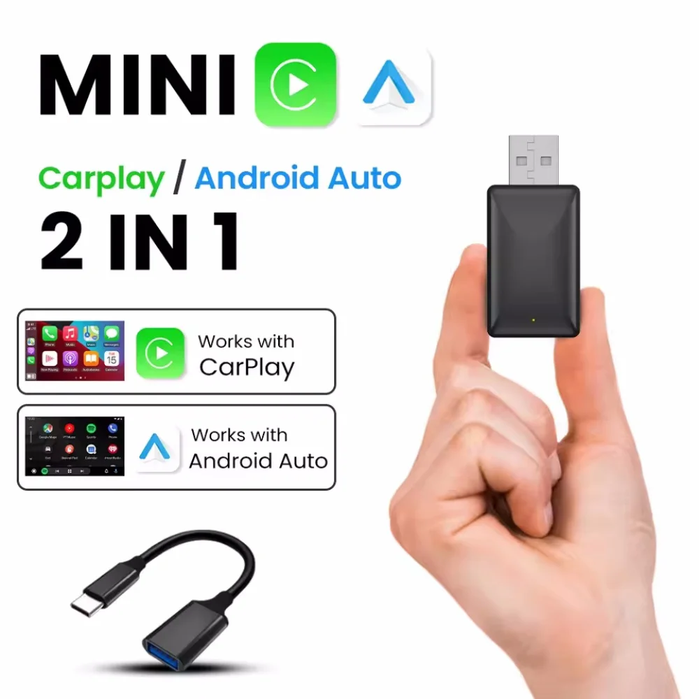 Wireless Carplay Adapter Android Auto 2 in 1 Smart Dongle 2025 5G WIFI Für iphone Android Telefon Für Volvo Benz Mg Kia Chery VW Image