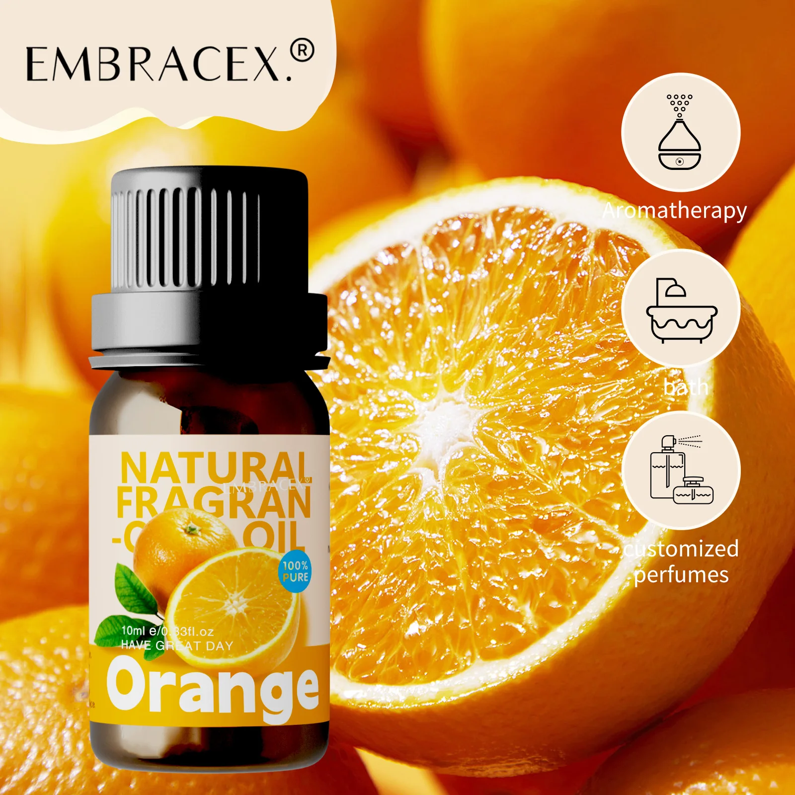 10 ml orangefarbene ätherische Öle, orangefarbenes Parfüm, lustige Geschenke, Parfüm, Aroma-Diffusor, Seife/Kerzenherstellung, Schlaf Image