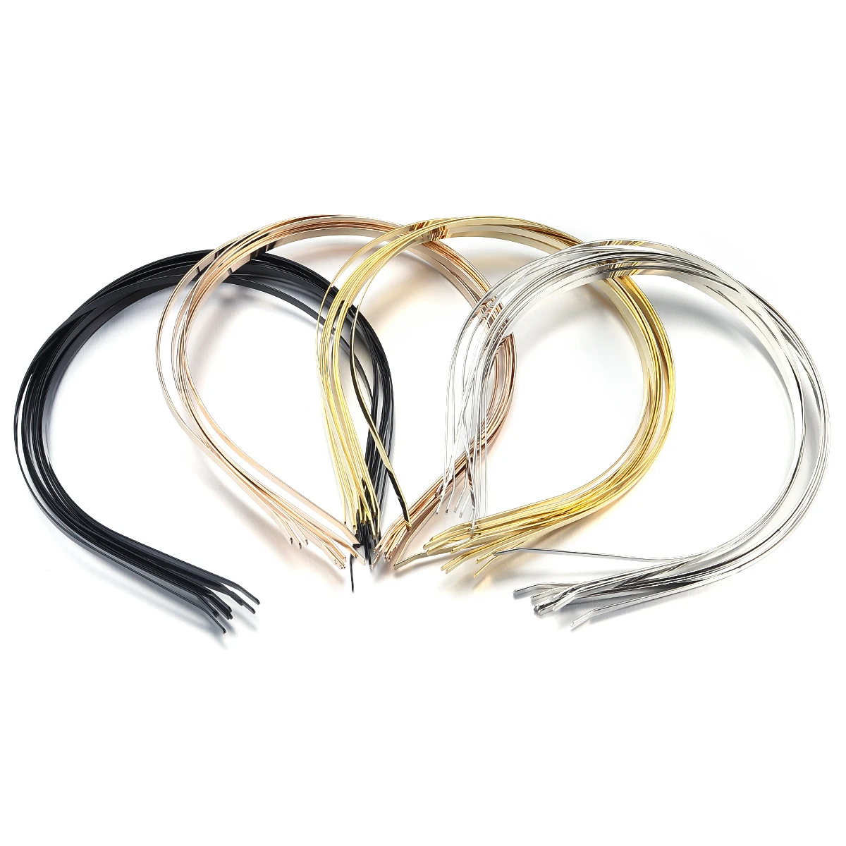 10 Teile/los Metall Stirnband 4mm Gold Silber Schwarz Farbe Rohlinge Kopf Hoop Basis Unisex Haarband für DIY Handwerk headwear Zubehör Image
