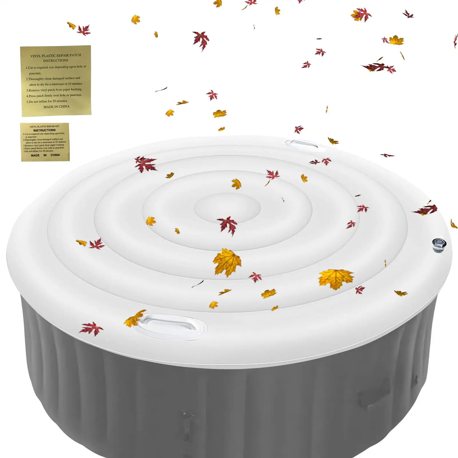 Aufblasbare Whirlpool-Abdeckung, energiesparend, rund, Whirlpool-Deckel, Spa-Pool, winddicht, Regenüberlauf, Thermo-Abdeckung, Whirlpool, winddichte Abdeckung Image