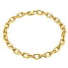 Große klobige Hip Hop 11mm Kabel kette Halskette Hals reifen Gold Farbe Halskette für Frauen 16/18 Zoll qc24