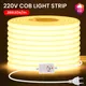 Dimmerabile 220V COB Led Strip Light ON/OFF Dimmer 288Leds/M IP67 Lampada al neon flessibile impermeabile Spina UE Bianco caldo Rosso Decorazioni per la casa