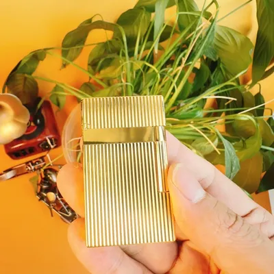 Luxury pure copper lighter, loud sound, gift for men, vertical pattern style, refillable, free consumables