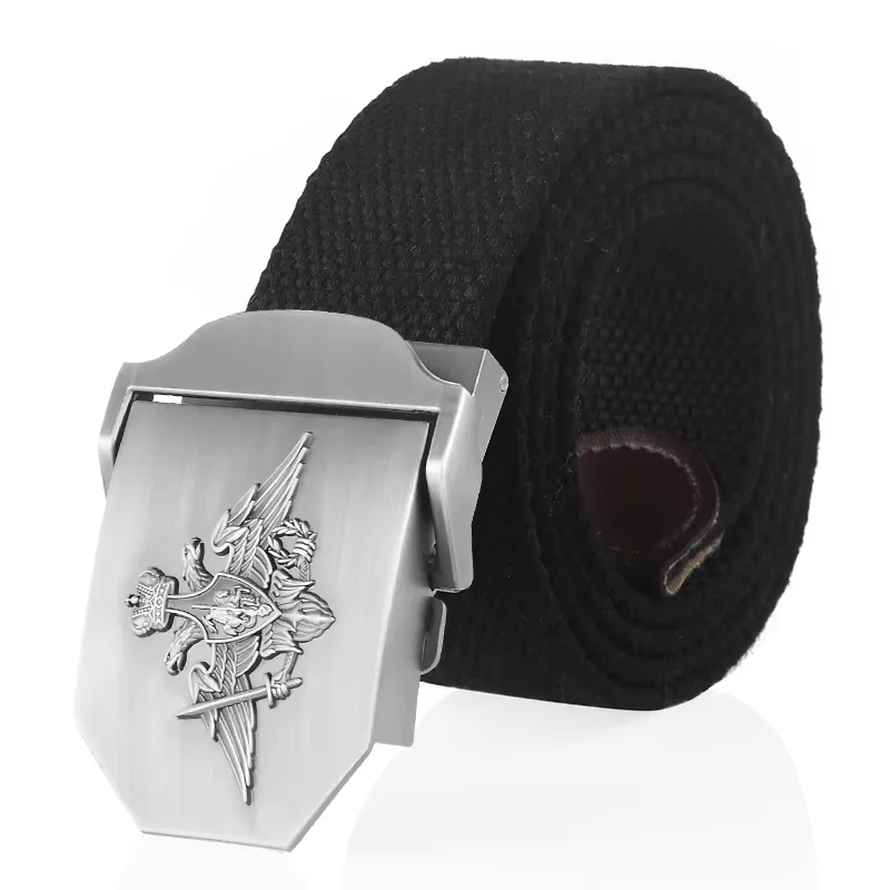 Männer Leinwand Gürtel 3D Russische Föderation Streitkräfte Metall Schnalle Taktische Gürtel Jeans Bund Armee Militär Männlich Strap Image