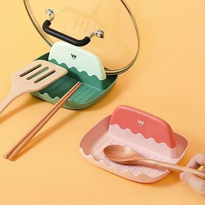2pcs Utensils Pot Lid Rest Holder, Kitchen Spoon Spatula Chopsticks Organizer Rack, Multifunctional Countertop Storage Tray for Cooking Tools and Lid Placement
