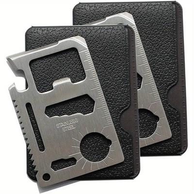 1pcs Pack 11in 1 Credit Card Multi-Tool- Multi-Tool Wallet Survival Tactical Tool with Knife, Bottle Opener and More- Dad Gift for Men