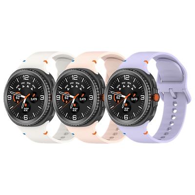 6 Pack Watch Band for Samsung Galaxy Watch 8 40/44mm Watch 8 Classic 46mm Silicone Replacement Strap Cute Women Men Sport Band Modern Buckle Wristband