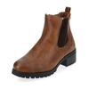 Stiefelette MUSTANG SHOES "Mustang Shoes Stiefelette Lederimitat/Textil", Damen, Gr. 38, braun (cognac), Lederimitat, Textil, casual, Schuhe