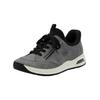 Sneaker RIEKER "Rieker Sneaker Lederimitat", Damen, Gr. 42, grau (grau, schwarz), Lederimitat, casual, Schuhe