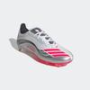 Fußballschuh ADIDAS PERFORMANCE "F50 MESSI PRO E FÜR FESTE BÖDEN", Gr. 43, cloud weiß, lucid rot, silber metallic, Synthetik, Textil, sportlich, Schuhe, geeignet für Rasenplätze