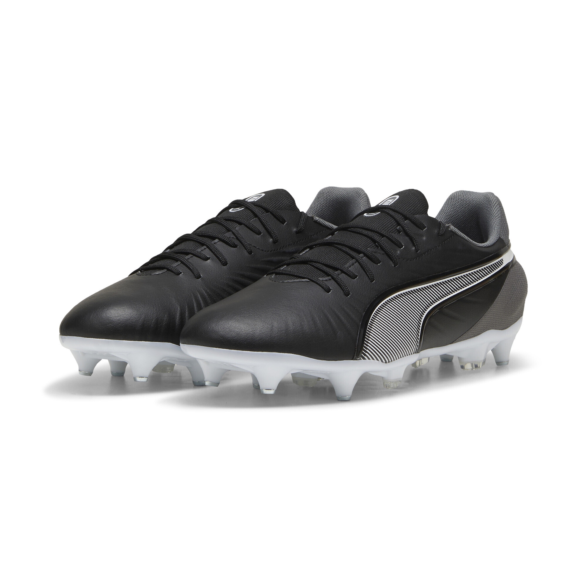 Fußballschuh PUMA "KING MATCH MxSG Fußballschuhe Erwachsene", Herren, Gr. 41, weiß (schwarz, weiß cool schwarz gray), Obermaterial: Synthetik, Textil; Futter: Textil; Innensohle: Textil; Laufsohle: Synthetik, TPU, Schuhe Fußballschuh